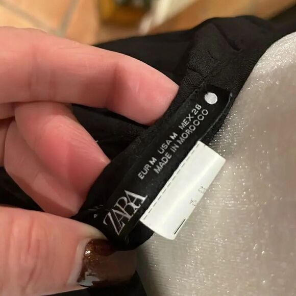 Zara Black Flowy Pleated Wide Leg Trousers, M! - Picture 7 of 10